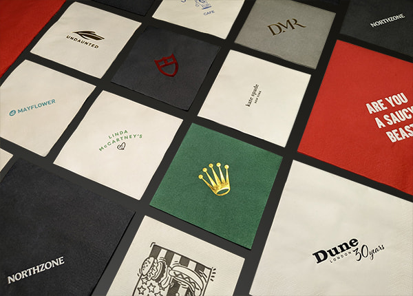 Multiple Napkins Printed with Logos